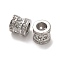 Brass Micro Pave Clear Cubic Zirconia Beads, Cadmium Free & Nickel Free & Lead Free, Column, Platinum, 7.5x7mm, Hole: 4mm