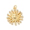 Brass Micro Pave Cubic Zirconia Pendants, Cadmium Free & Nickel Free & Lead Free, Sun Charms, with Jump Ring, Real 18K Gold Plated, 24.5x21x3mm, Hole: 3mm