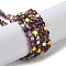 Transparent Electroplate Glass Beads Strands, AB Color Plated, Faceted, Flat Round, Sienna, 4x4x2.5mm, Hole: 1.1mm, about 145~155pcs/strand, 20.08''~21.65''(51~55cm)