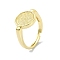 Brass Adjustable Rings, Cadmium Free & Nickel Free & Lead Free, Flat Round Signet Rings, Real 18K Gold Plated, Inner Diameter: 18mm