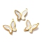 Ion Plating(IP) 304 Stainless Steel Connector Charms, with Shell, Butterfly Links, Golden, 16x17x3mm, Hole: 1.7mm