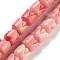 Synthetic Coral Beads Strands, Dyed, Rose Flower, Salmon, 10x10mm, Hole: 1.2mm, about 35pcs/strand, 13.86''(35.2cm)