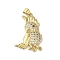 Rack Plating Brass Micro Pave Cubic Zirconia Pendants, Brid, Long-Lasting Plated, Cadmium Free & Lead Free, Real 18K Gold Plated, 32x20x3.5mm, Hole: 3.5x3mm