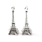 Tibetan Style Alloy Pendant, Eiffel Tower, Lead Free & Cadmium Free, Antique Silver, 30x11x11mm, Hole: 2.2mm
