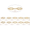 Ion Plating(IP) 304 Stainless Steel Textured Dapped Chains, Cable Chains, Soldered, Flat Oval, Golden, 4x2x0.5mm, about 32.8 Feet(10m)/roll