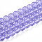 Baking Paint Transparent Glass Beads Strands, Round, Medium Slate Blue, 8~8.5mm, Hole: 1.4mm