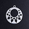 Tarnish Resistant 201 Stainless Steel Pendants, Flat Round, Stainless Steel Color, 22.5x20x1mm, Hole: 1.5mm