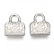 Tarnish Resistant 304 Stainless Steel Pendants, Textured, Hand Bag, Stainless Steel Color, 12x11x2.5mm, Hole: 3X3mm