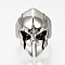 Adjustable Alloy Cuff Finger Rings, Wide Band Rings, Skull, Antique Silver, Size 8, 18mm