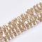 Electroplate Glass Beads Strands, Faceted, Round, PeachPuff, 4~4.5x3.5mm, Hole: 1mm, about 94~97pcs/strand, 30~32cm