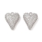 Brass Micro Pave Clear Cubic Zirconia Pendants, Cadmium Free & Nickel Free & Lead Free, Heart, Real Platinum Plated, 12.5x10x3.5mm, Hole: 1.3mm