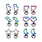Alloy Swivel Clasps, Swivel Snap Hook, Mixed Shapes, Rainbow Color, 2pcs/shape, 12pcs/set