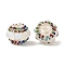 Sparkling Acrylic Rhinestone Round Beads, with Resin, Focal Pen Beads, Beige, 20x14mm, Hole: 2.5mm