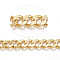 Ion Plating(IP) 304 Stainless Steel Cuban Link Chains, Chunky Curb Chains, with Spool, Unwelded, for Jewelry Making, Real 18K Gold Plated, 10x8x2mm, about 82.02 Feet(25m)/roll