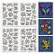 4 Sheets 11.6x8.2 Inch Stick and Stitch Embroidery Patterns, Non-woven Fabrics Water Soluble Embroidery Stabilizers, Butterfly, 297x210mmm