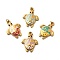 304 Stainless Steel Enamel Pendants, Turtle Charms, Ion Plating(IP), Real 18K Gold Plated, with Jump Ring, Mixed Color, 23x18x3mm, Hole: 2.4mm