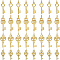 32Pcs 4 Style Alloy Pendants, Long-Lasting Plated, with Jump Ring, Key, Real 18K Gold Plated, 8pcs/style