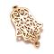 201 Stainless Steel Links connectors, Hamsa Hand/Hand of Fatima/Hand of Miriam, Golden, 27x14.5x1mm, Hole: 1mm