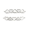 Brass Micro Pave Clear Cubic Zirconia Connector Charms, Cadmium Free & Nickel Free & Lead Free, 5 Heart Links, Platinum, 6x34x3mm, Hole: 1.2mm