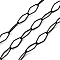 304 Stainless Steel Textured Horse Eye Link Chains, Soldered, with Spool, Electrophoresis Black, 15x7x1mm, about 16.40 Feet(5m)/Roll