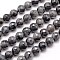 Natural Larvikite Beads Strands, Faceted, Round, Gray, 6mm, Hole: 1mm, about 61pcs/strand, 14.8 inch