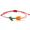 Bohemian Adjustable String Bracelet for Women, Flower, Orange, 11 inch(28cm), Flower: 35mm long, 10mm wide