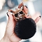 Dog Furry Pom-Pom Keychain for Women, Imitation Rabbit Fur Car Charm Bag Pendant, Black, 180x80mm