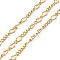 Brass Enamel Figaro Chains, with Spool, Long-Lasting Plated, Soldered, Lead Free & Cadmium Free, PeachPuff, 5x3x0.8mm