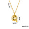 304 Stainless Steel Chunky Initial Pendant Necklaces, Real 18K Gold Plated, Letter Q, 15.75 inch(40cm)