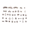 Zinc Alloy Tube Bails, Loop Bails Set, Tibetan Style, Mixed Shapes, Antique Silver, 7~18x5~26x3~8mm, Hole: 1.2~9x1.2~5mm, 40pcs/set