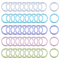150Pcs 5 Colors PP Plastic Loose Leaf Book Binder Hinged Rings, Mixed Color, 22x3mm, Inner Diameter: 14.5mm, 30pcs/color