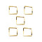 Brass Beads Frames, Cadmium Free & Lead Free, Square, Real 24K Gold Plated, 6x6x1mm