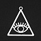 Non-Tarnish 201 Stainless Steel Pendants, Laser Cut, Hollow, Triangle with Eye, Stainless Steel Color, 30x26.5x1mm, Hole: 2mm