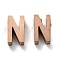 Ion Plating(IP) 304 Stainless Steel Charms, Alphabet, Rose Gold, Letter.N, 8x4.5x3mm, Hole: 1.8mm