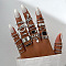 22Pcs Alloy Finger Rings, Snake/Heart/Butterfly, Platinum, Inner Diameter: 16~19mm