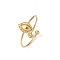 Horse Eye 304 Stainless Steel Cuff Ring Components, Pad Ring Setting, Ion Plating(IP), Real 18K Gold Plated, Tray: 6x3mm, US Size 8 1/2(18.5mm)