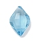 Pointed Back Glass Imitation Rhinestone Cabochons, Rhombus, Sky Blue, 14x9x4.5~5mm