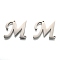 Non-Tarnish 304 Stainless Steel Links Connectors, Letter, for Personalized Name Necklace Making, Letter.M, 15.5x19x1.5mm, Hole: 0.9mm