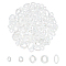 100Pcs 5 Style Transparent Acrylic Linking Rings, AB Color Plated, Imitation Gemstone Style, Quick Link Connectors, For Jewelry Curb Chains Making, Mixed Shapes, Clear AB, 20Pcs/Style