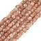 Natural Sunstone Beads Strands, Faceted, Cube, 3.5~4.5x3.5~4x3.5mm, Hole: 0.6mm, about 103~106pcs/strand, 15.55'~15.75''(39.5~40cm)
