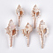 Electroplate Spiral Shell Big Pendants, with Iron Findings, Light Gold, Seashell Color, 66~83x30~43x27~33mm, Hole: 1mm