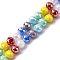 Transparent Glass Beads Strands, Round, Faceted, Colorful, 8x7mm, Hole: 1.5mm, about 50pcs/strand, 14.17''(36cm)
