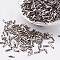 Glass Twisted Bugle Beads, Metallic Colours,Gray, 6x2mm, Hole: 0.5mm