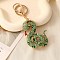 Zinc Alloy Keychain, with Rhinestone, Snake, Light Colorado Topaz, Pendant: 70x50mm