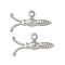 304 Stainless Steel Pendants, Insects, Stainless Steel Color, 10.5x20.5x1.5mm, Hole: 1.6mm