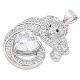 Латунные микро проложить кубического циркония подвески KK-M307-09P-2