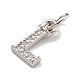 Буквица из латуни с подвесками из кубического циркония KK-Q814-26L-P-2