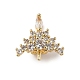 Латунные серьги-кольца из прозрачного кубического циркония KK-D369-03G-1