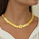 Колье из латуни с плоскими круглыми звеньями CU2366-3