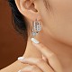 Серьги-кольца из прозрачного кубического циркония в форме капли и прямоугольника KY6723-2-1
